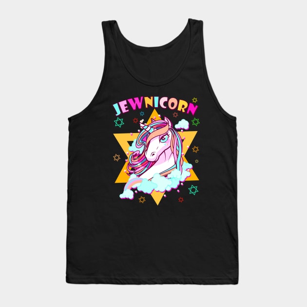 Jewnicorn Jewish Unicorn Jew Rosh Hashanah Star of David Tank Top by wonderws